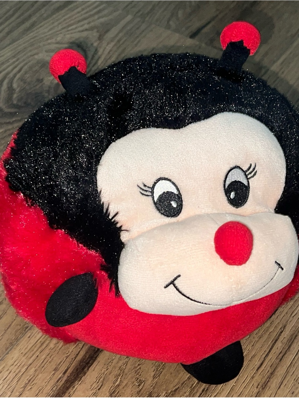 Plush Ladybug Plush Red & Black Cute Face